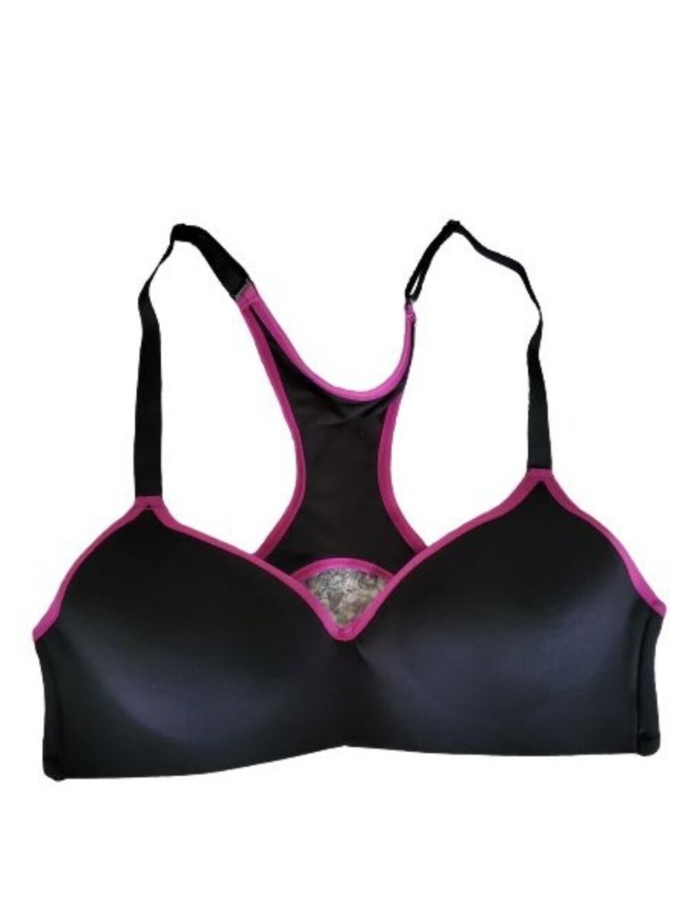 Women's Plus Size Activewear Workout Sports Bra Black/Pink Size 1X - Picture 8 of 8